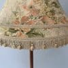 Vintage retro teak floor standard lamp / large fringed shade - Image 2