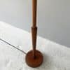 Vintage retro teak floor standard lamp / large fringed shade - Image 3