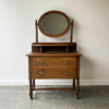 Antique early 20th Century solid oak dressing table/chest of drawers