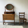 Antique early 20th Century solid oak dressing table/chest of drawers - Image 2