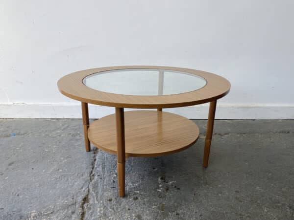 Mid-Century Modern circular coffee table by Schreiber - Image 4