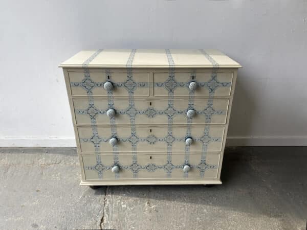 19th century hand painted two over three chest of drawers - Image 2
