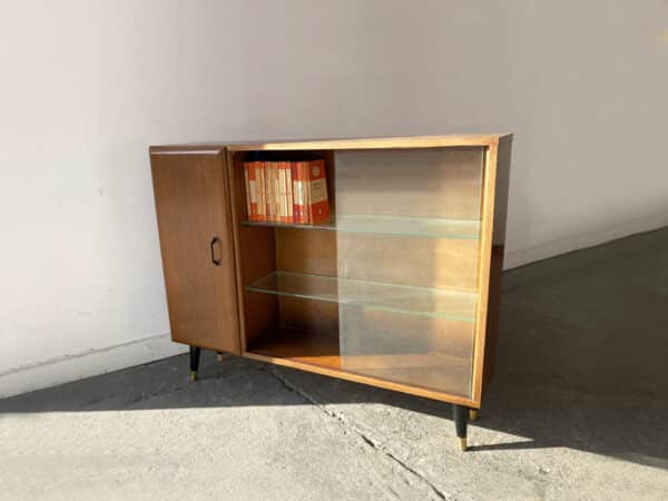 Mid-Century  1950s bookcase with glass doors by Turnidge
