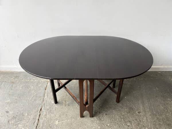 Mid-century large G Plan Fresco drop-leaf gate leg extending dining table - Image 12