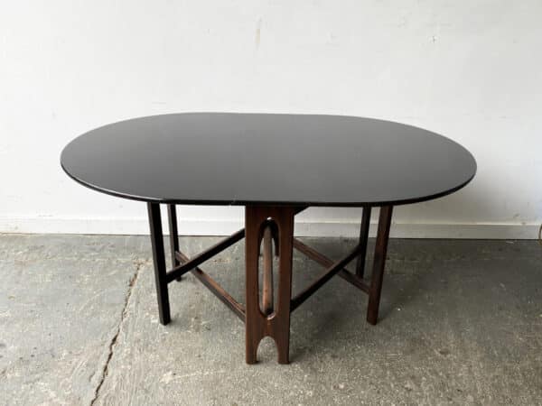 Mid-century large G Plan Fresco drop-leaf gate leg extending dining table - Image 2