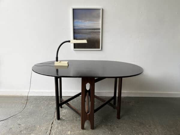 Mid-century large G Plan Fresco drop-leaf gate leg extending dining table - Image 3