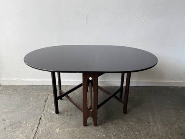 Mid-century large G Plan Fresco drop-leaf gate leg extending dining table - Image 5