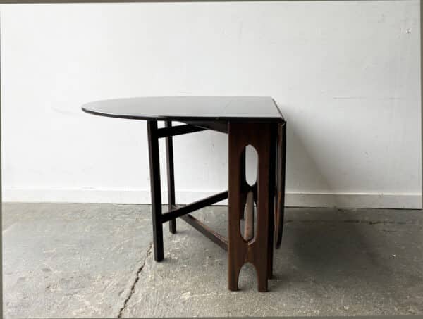 Mid-century large G Plan Fresco drop-leaf gate leg extending dining table - Image 8