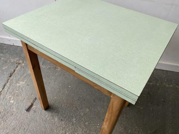Mid-Century Vintage Draw-Leaf Kitchen Dining Table with Formica Top - Image 4