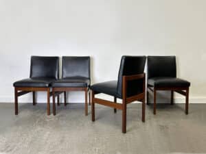 Set of 4 Mid-Century 1960s solid teak dining chairs by Peter Hayward for Vanson
