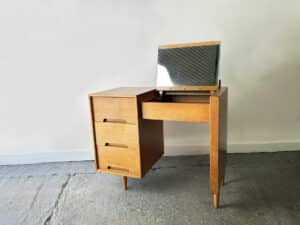Rare Mid-Century Modern Flip Mirror Compact Dressing Table or desk by John & Sylvia Reid for Stag 1950/60s
