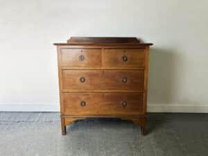 Antique Edwardian inlaid mahogany 5 drawer chest c.1900