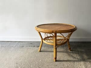 Italian Vintage Bamboo & Rattan Coffee / Occasional Table  c 1960/70s